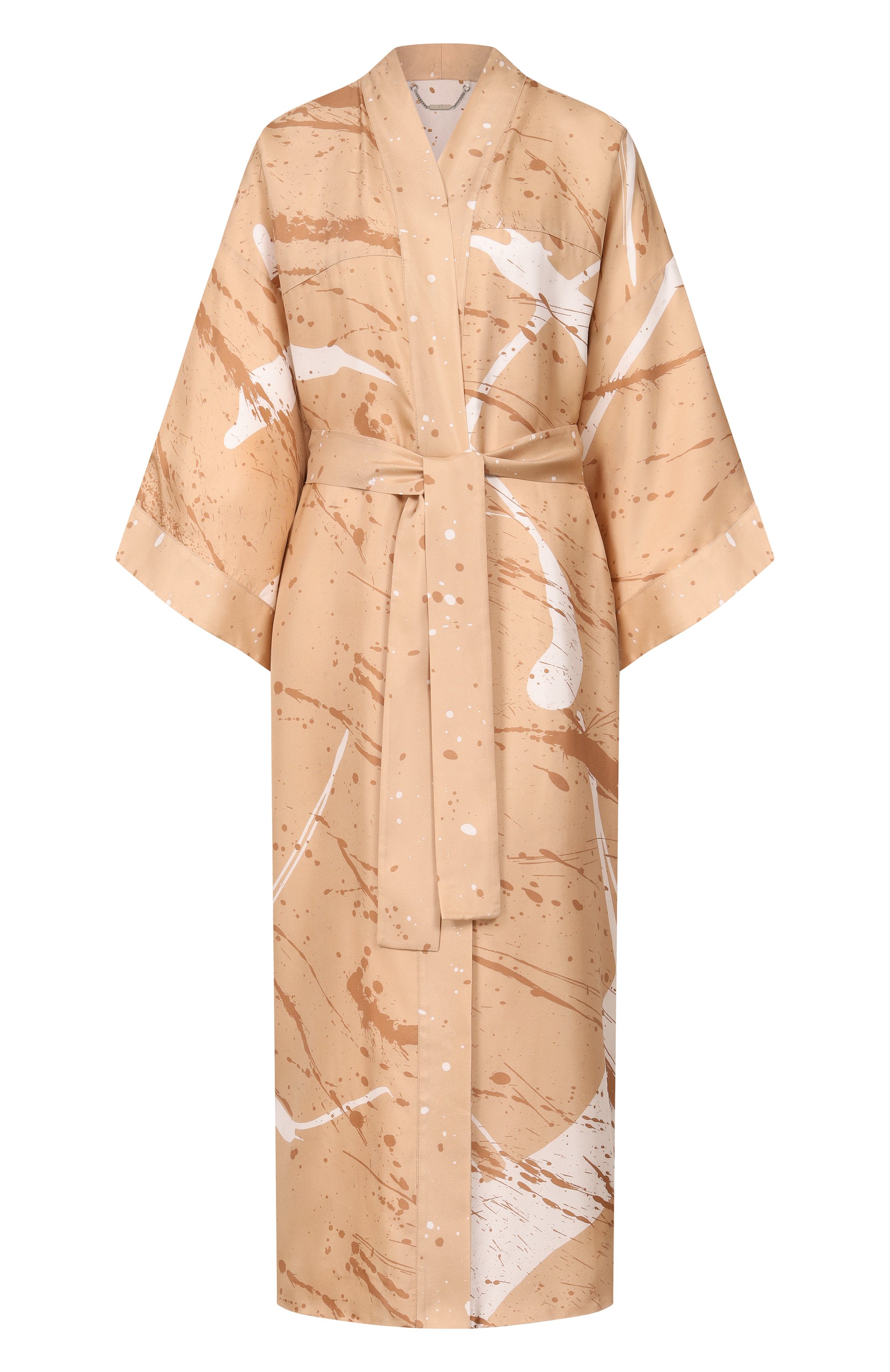 Шелковое кимоно KITON бежевого цвета по цене 450500 руб., арт. D57628K0999G05, фото 1 Шелковое кимоно KITON, арт. D57628K0999G05, фото 1