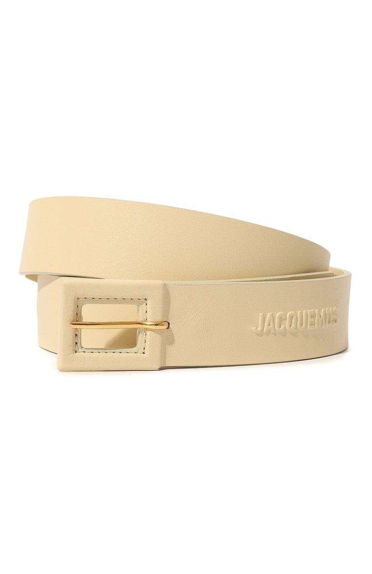 Женский кожаный ремень JACQUEMUS светло-бежевого цвета, арт. 22H223AC315/3060IVORY | Фото 1 (Материал: Натуральная кожа; Нос: Не проставлено; Региональные ограничения белый список (Axapta Mercury): Не проставлено)