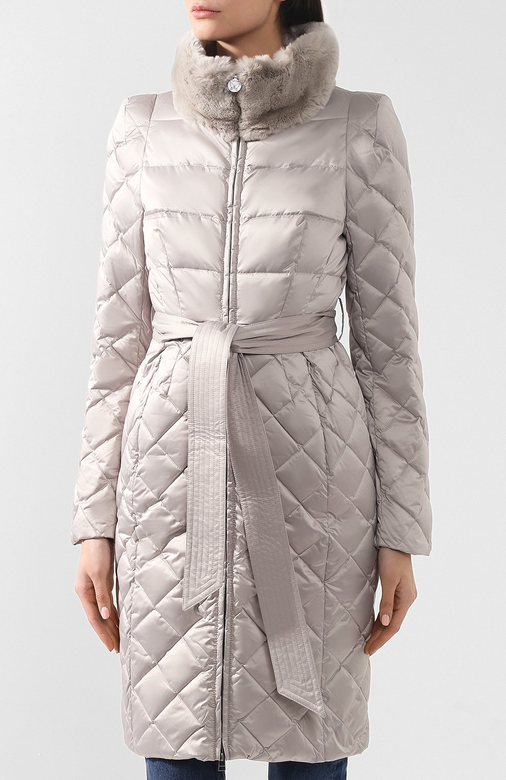 Пуховое пальто NAUMI светло-серого цвета по цене 37800 руб., арт. 18 W 774 01 13, фото 3 Пуховое пальто NAUMI, арт. 18 W 774 01 13, фото 3