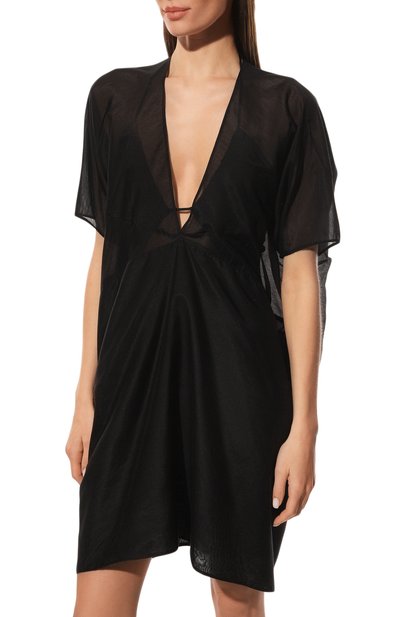 Туника из хлопка и шелка LILA EUGENIE черного цвета по цене 42050 руб., арт. 2324 MINI, фото 3 Туника из хлопка и шелка LILA EUGENIE, арт. 2324 MINI, фото 3