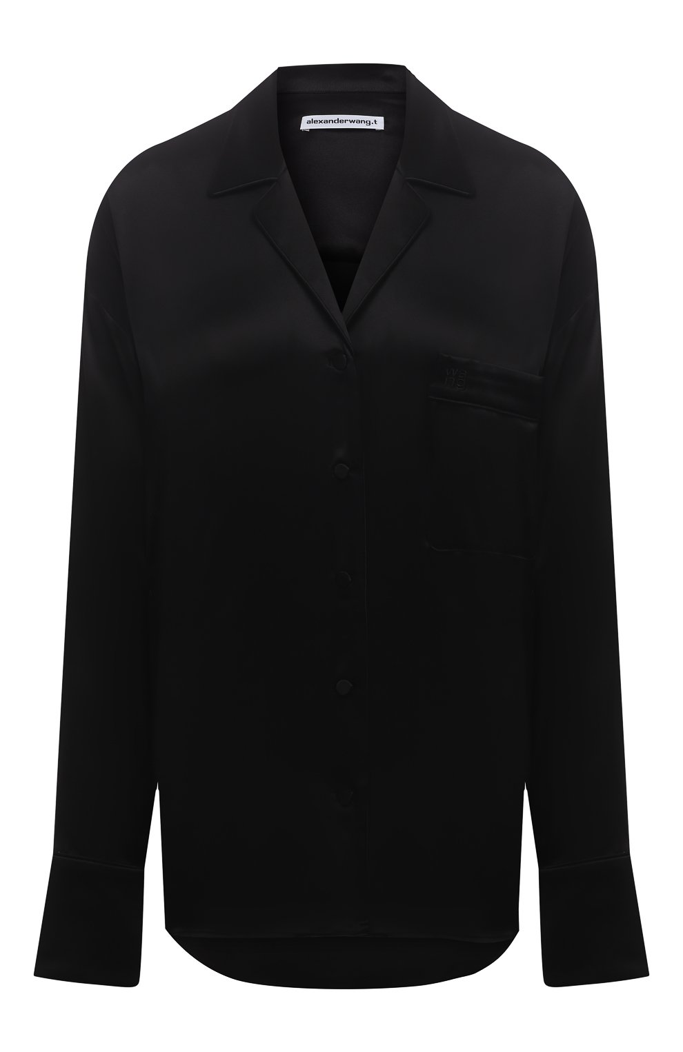 Шелковая рубашка ALEXANDERWANG.T черного цвета по цене 35800 руб., арт. 4WC2211454, фото 1 Шелковая рубашка ALEXANDERWANG.T, арт. 4WC2211454, фото 1