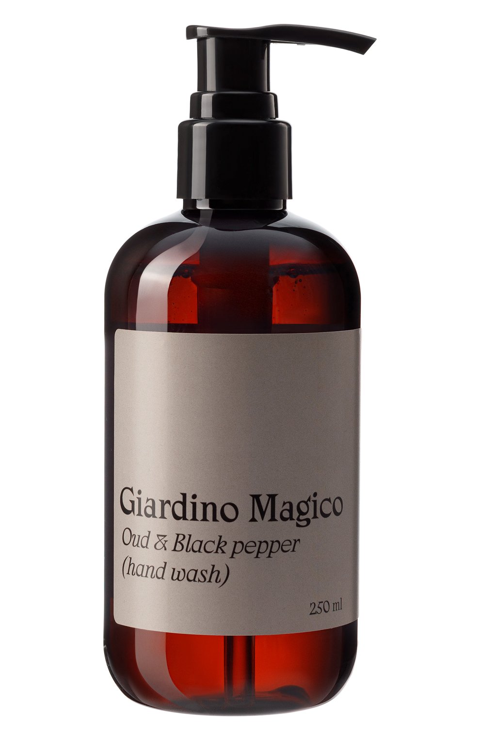 Жидкое мыло для рук уд и чёрный перец (250ml) GIARDINO MAGICO бесцветного цвета по цене 1500 руб., арт. 4673728590106, фото 1 Жидкое мыло для рук уд и чёрный перец (250ml) GIARDINO MAGICO, арт. 4673728590106, фото 1