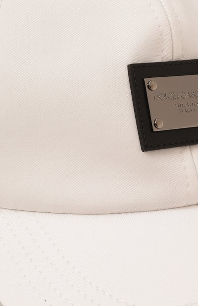 Хлопковая бейсболка DOLCE & GABBANA белого цвета по цене 37700 руб., арт. GH590A/GF421, фото 3 Хлопковая бейсболка DOLCE & GABBANA, арт. GH590A/GF421, фото 3