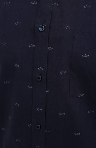 Хлопковая рубашка PAUL&SHARK темно-синего цвета по цене 34200 руб., арт. C0P3051/C00, фото 5 Хлопковая рубашка PAUL&SHARK, арт. C0P3051/C00, фото 5