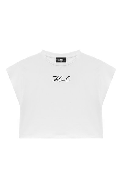 Хлопковая футболка KARL LAGERFELD KIDS, арт. Z30062