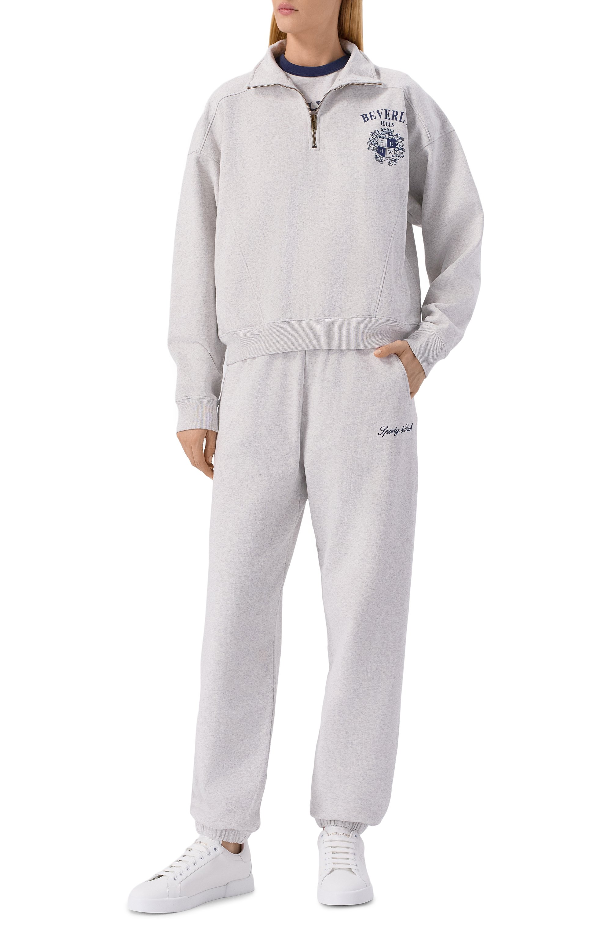 Хлопковый свитшот SPORTY AND RICH, арт. ST08164256GY03, фото 2