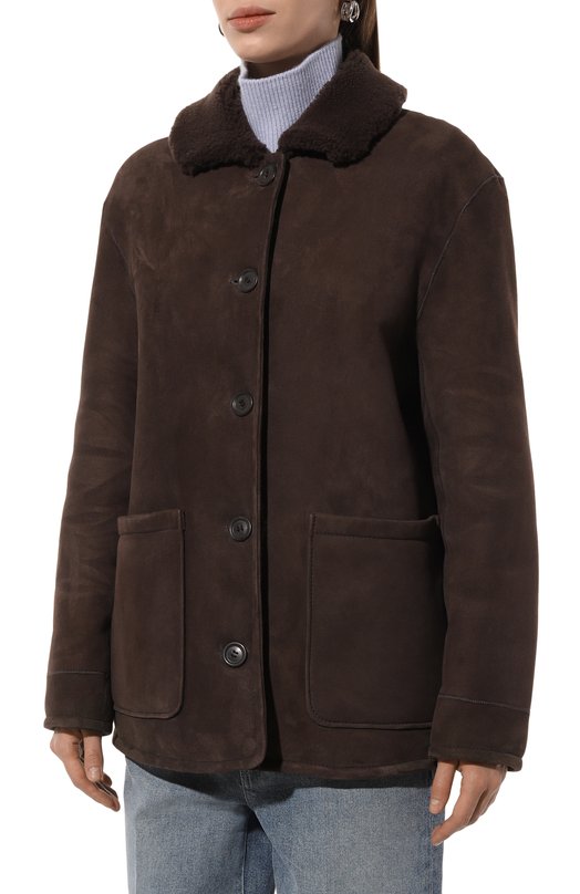 Двусторонняя дубленка Maslov SD032 Коричневый  SD032 Фото 3