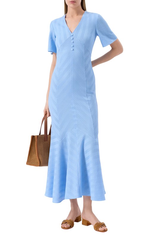 Платье из хлопка и вискозы Missoni DS25SG1J/BR00JC Голубой  DS25SG1J/BR00JC Фото 2
