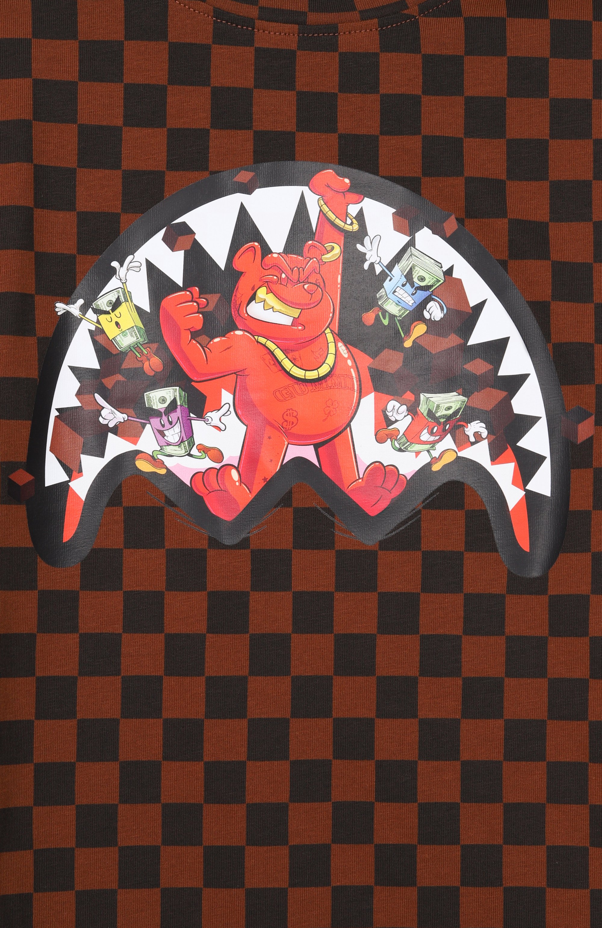 Хлопковая футболка SPRAYGROUND коричневого цвета по цене 9950 руб., арт. SPY1424, фото 3 Хлопковая футболка SPRAYGROUND, арт. SPY1424, фото 3