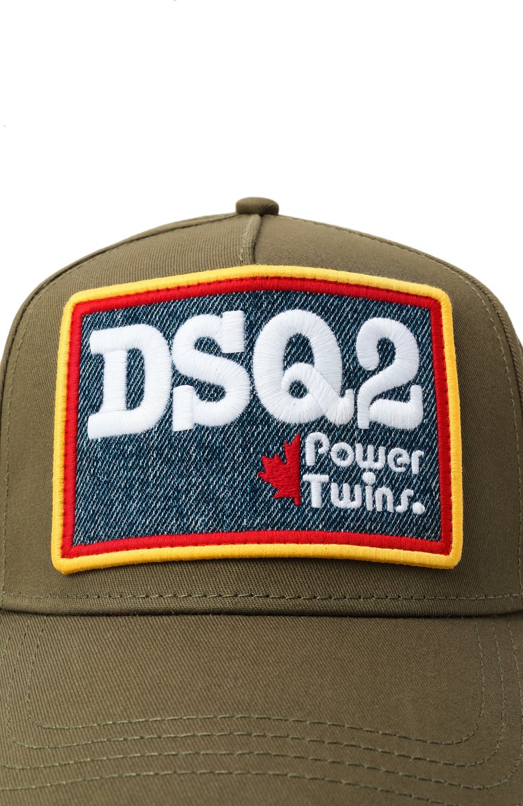 Мужская хлопковая бейсболка DSQUARED2 хаки цвета, арт. BCM0874/05C00001 | Фото 4 (Материал: Хлопок, Текстиль; Нос: Не проставлено)