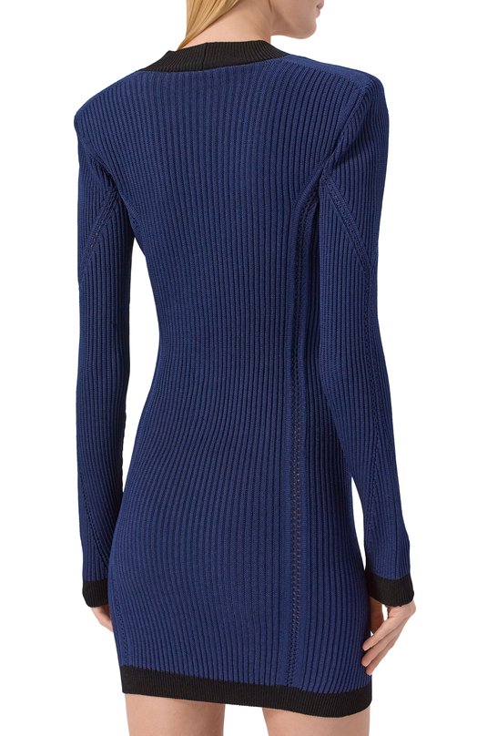 Платье из вискозы Balmain FF0R8033/KJ15 Синий  FF0R8033/KJ15 Фото 4