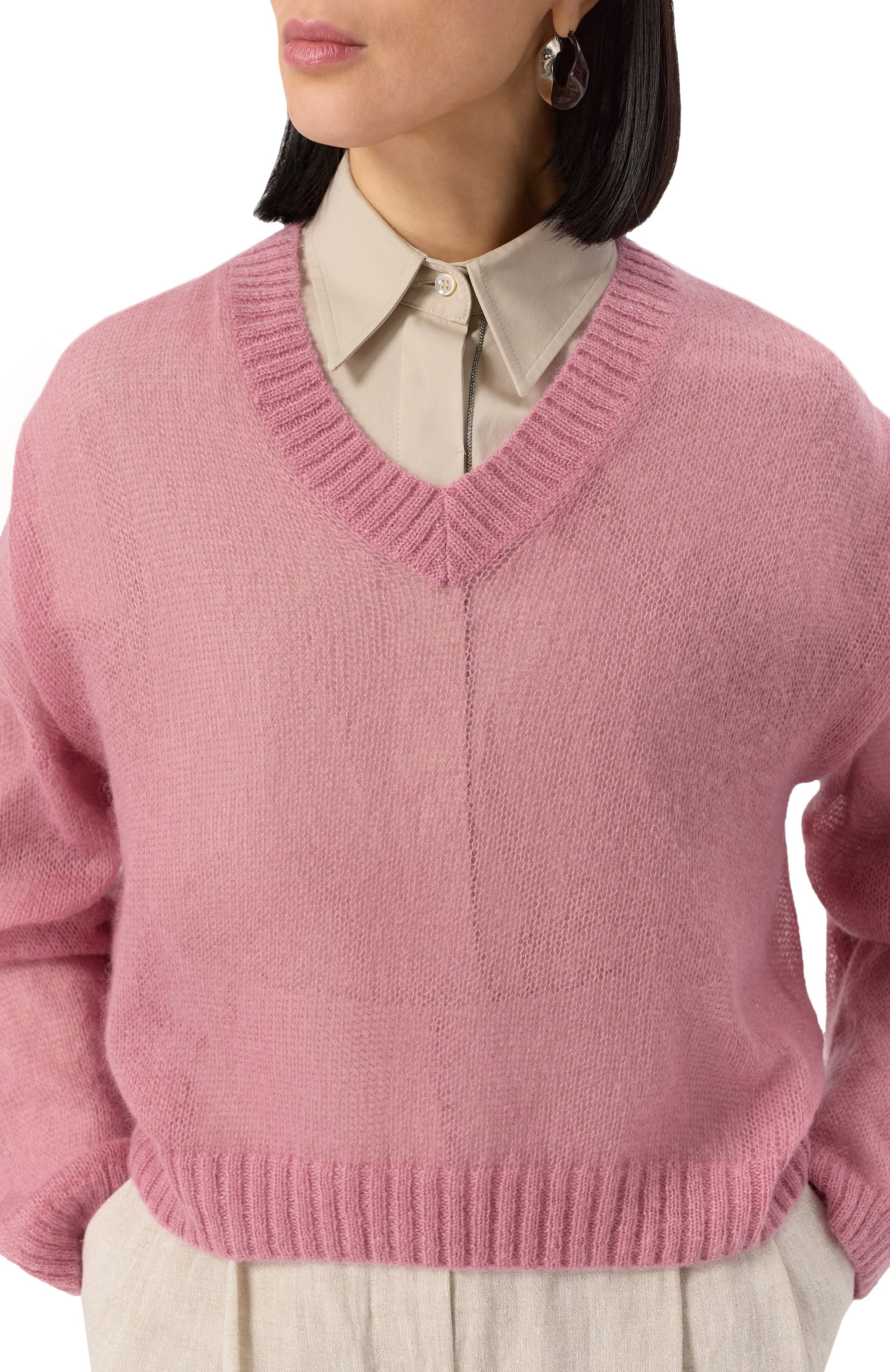 Пуловер BRUNELLO CUCINELLI розового цвета по цене 120000 руб., арт. M2I776822, фото 5 Пуловер BRUNELLO CUCINELLI, арт. M2I776822, фото 5