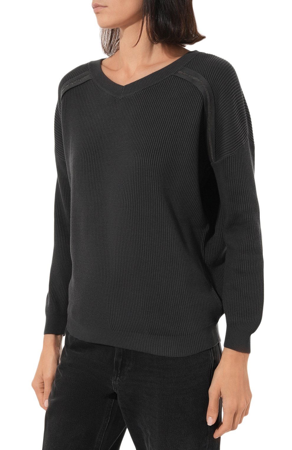 Хлопковый пуловер BRUNELLO CUCINELLI, арт. M1919BP178, фото 3