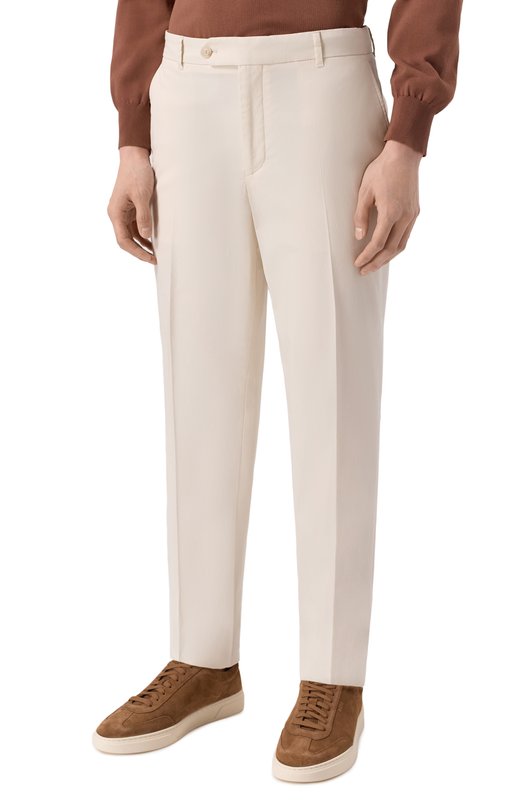 Брюки из лиоцелла и хлопка BOSS 50555842 Кремовый  50555842 Фото 3