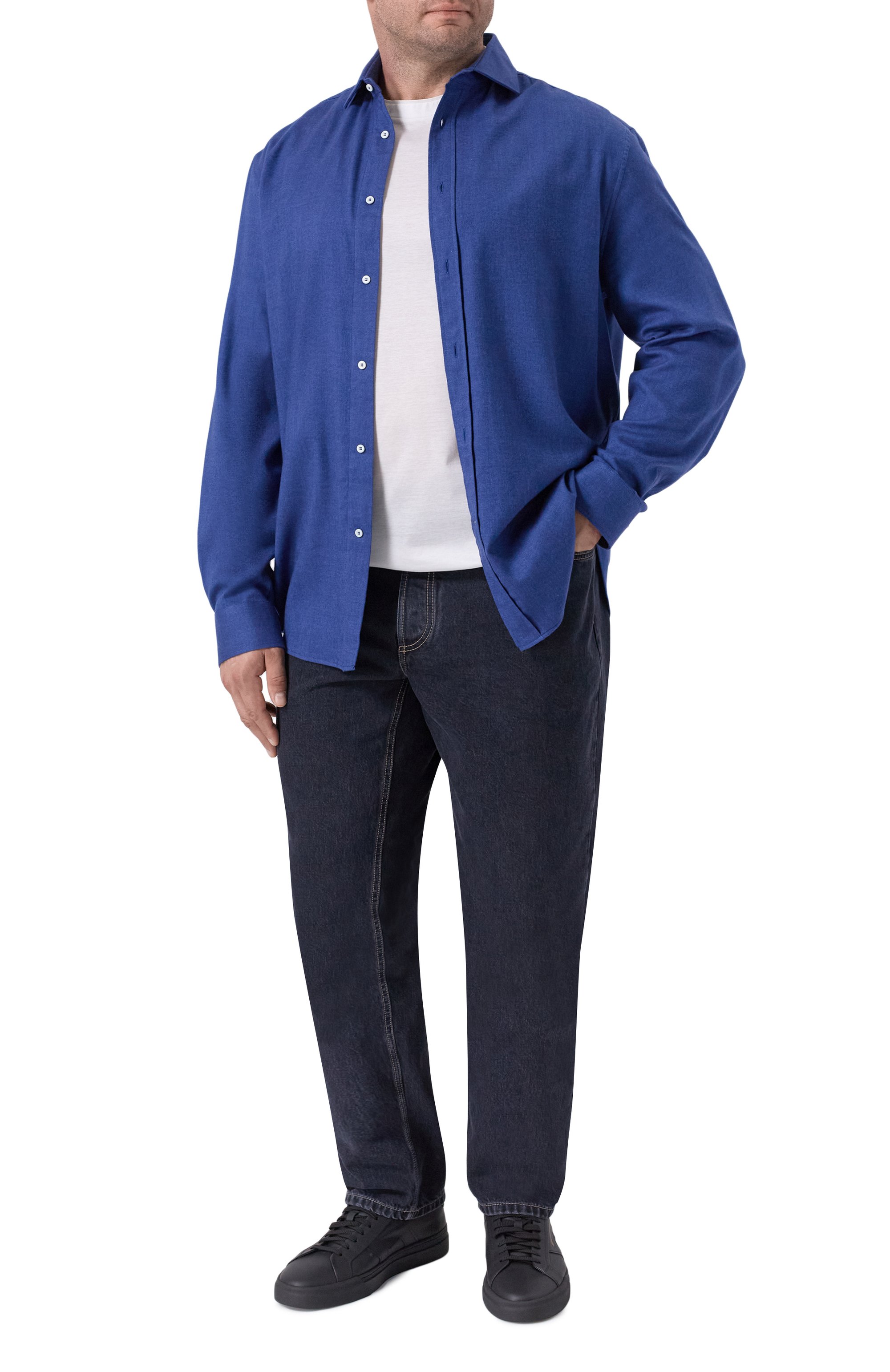 Рубашка из хлопка и лиоцелла BRUNELLO CUCINELLI, арт. MY6370627W, фото 2