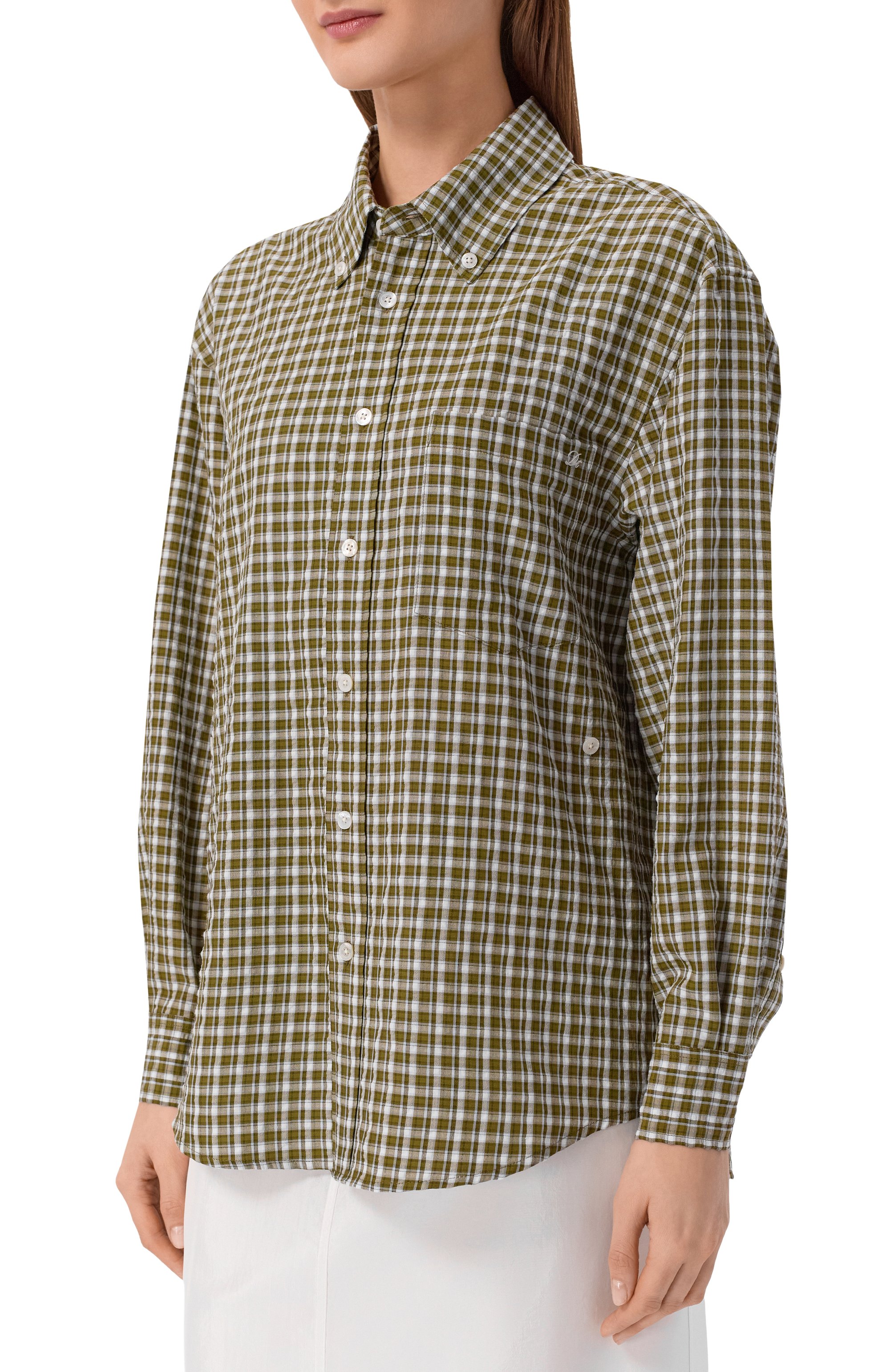 Рубашка DUNST хаки цвета по цене 14650 руб., арт. UDSH6A115E2, фото 3 Рубашка DUNST, арт. UDSH6A115E2, фото 3