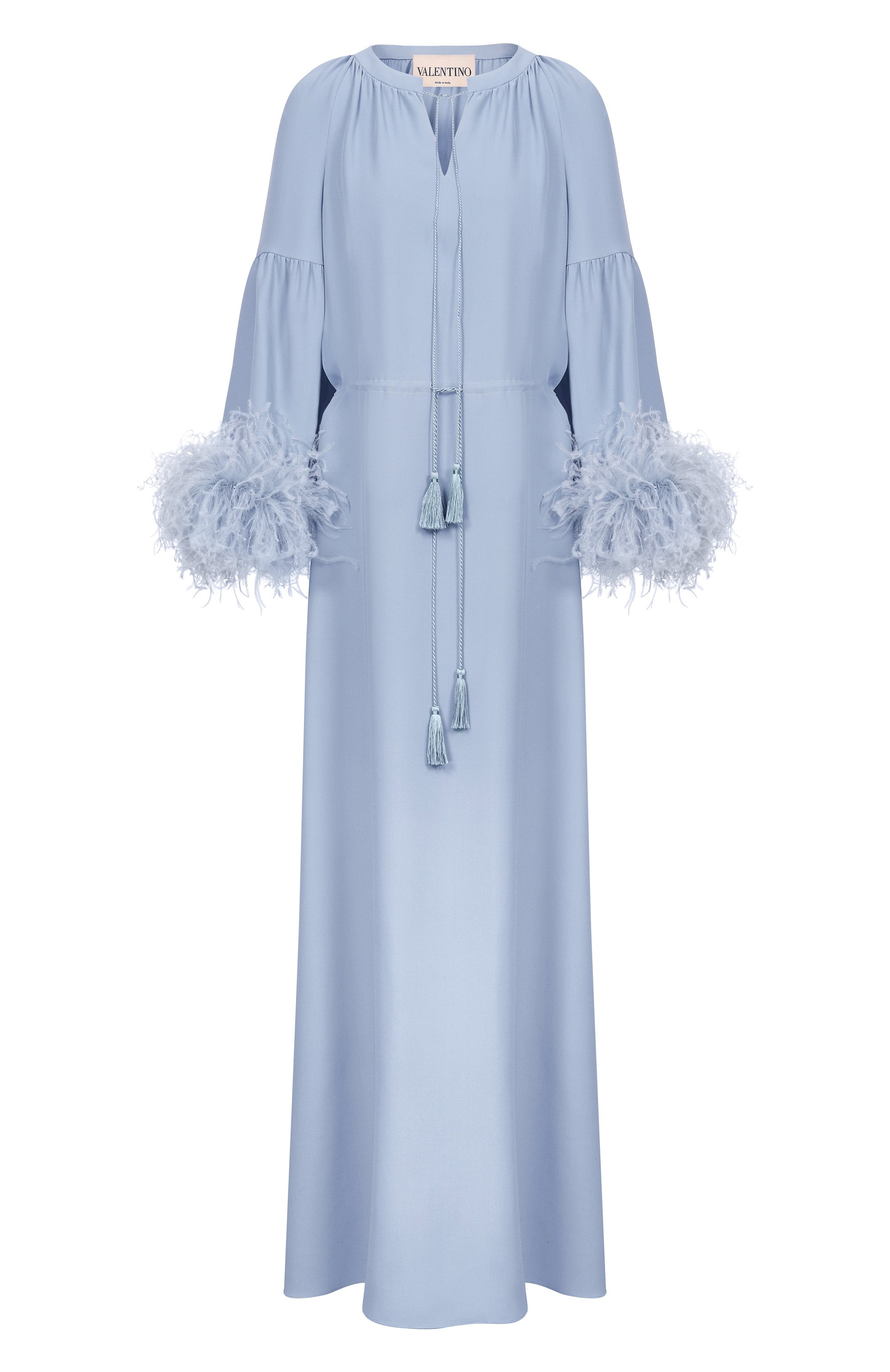 Шелковое платье с отделкой перьями VALENTINO, арт. 8B3VDMZ0/1MM, фото 1