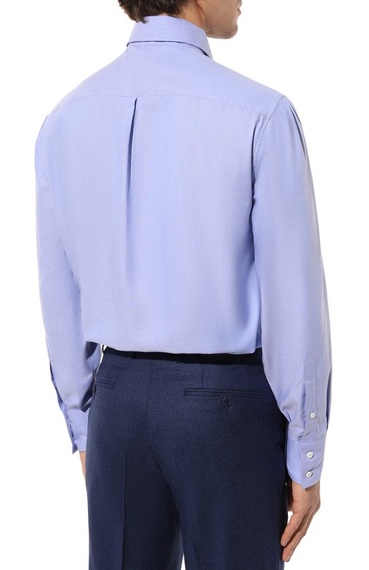 Хлопковая сорочка Brunello Cucinelli MB6970028 Синий  MB6970028 Фото 5