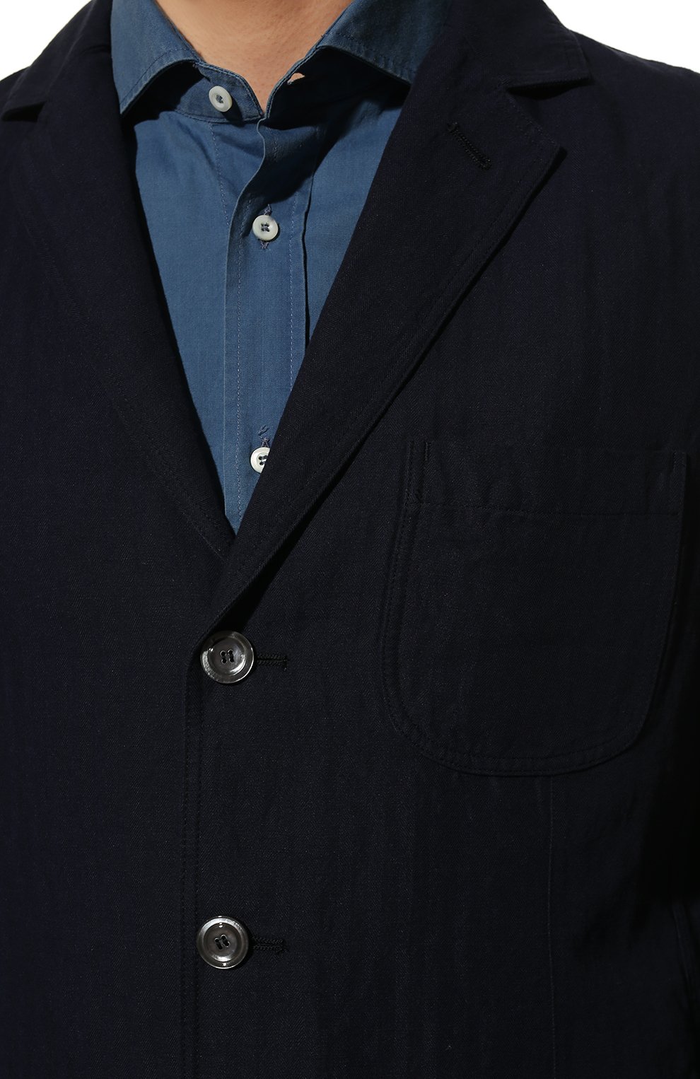 Пиджак изо льна и хлопка ASPESI темно-синего цвета по цене 65450 руб., арт. S2 A CJ65 M053, фото 5 Пиджак изо льна и хлопка ASPESI, арт. S2 A CJ65 M053, фото 5