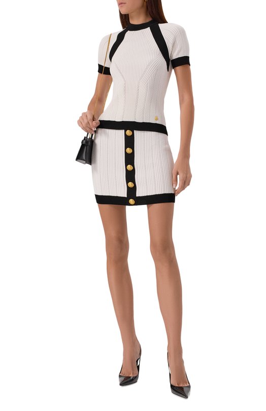 Пуловер из вискозы Balmain FF1AL075/KI64 Кремовый  FF1AL075/KI64 Фото 2