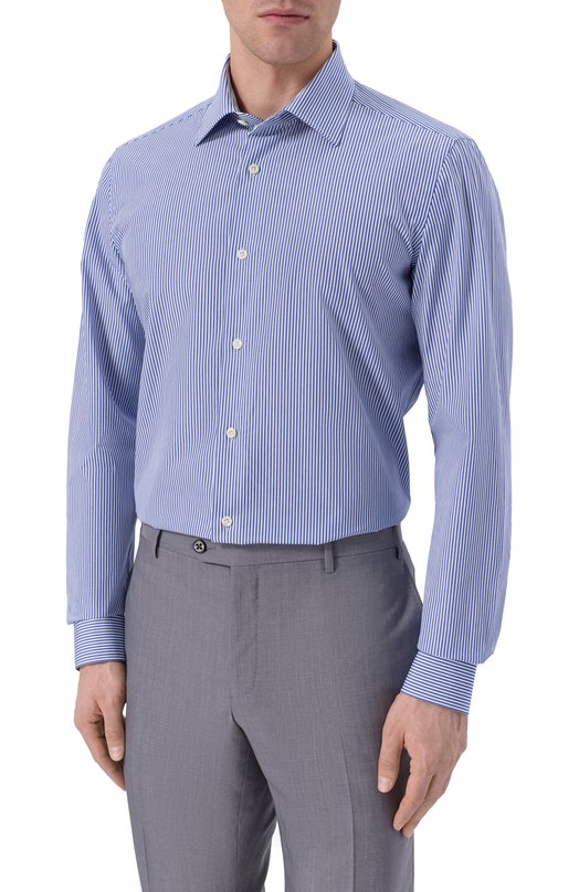 Хлопковая сорочка Giampaolo 608/TS39332 Синий  608/TS39332 Фото 3