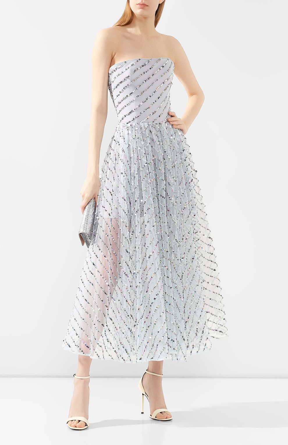 Платье-миди RASARIO голубого цвета по цене 123200 руб., арт. 0035S20_2, фото 2 Платье-миди RASARIO, арт. 0035S20_2, фото 2