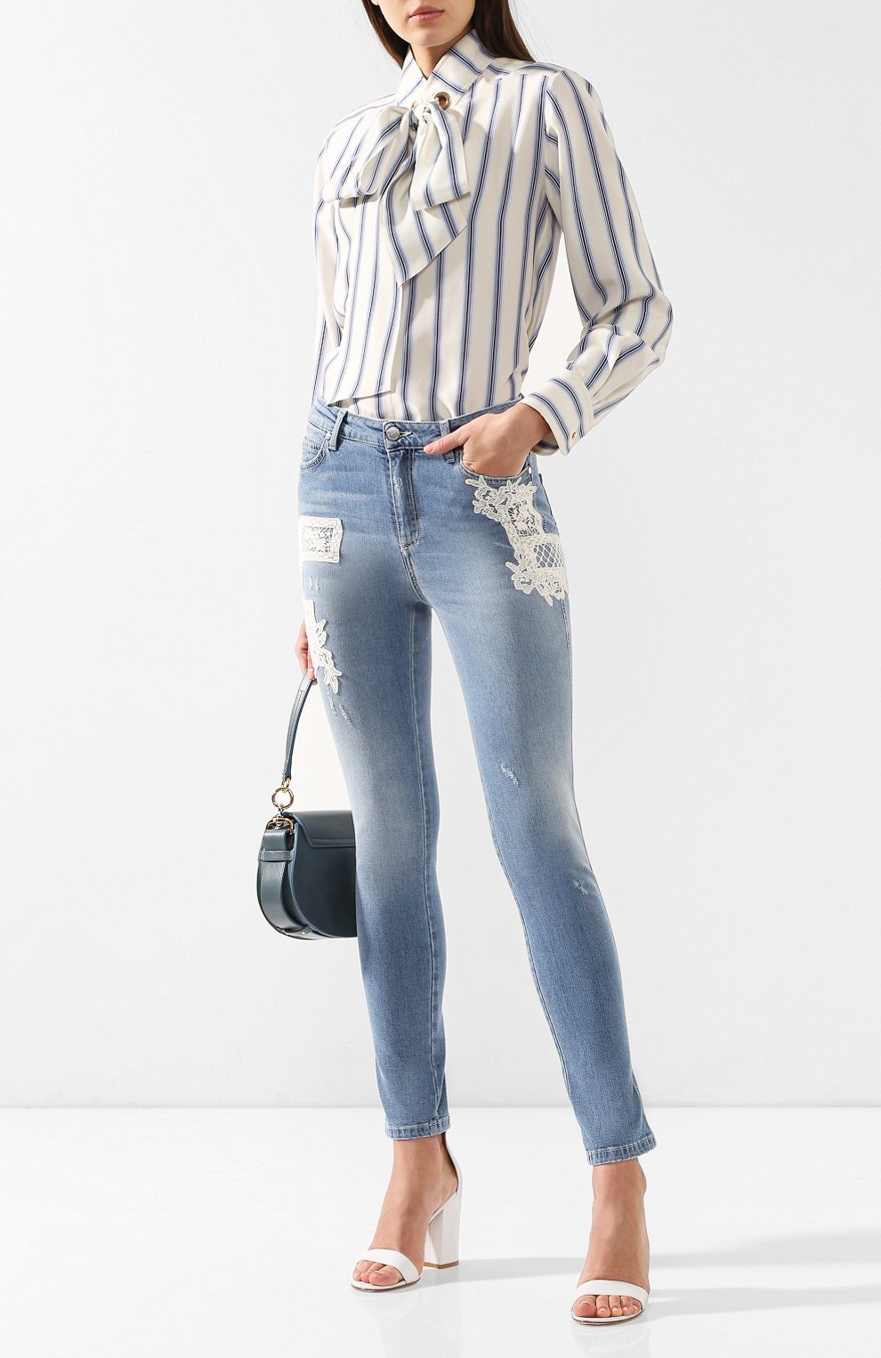 Джинсы с кружевной отделкой ERMANNO ERMANNO SCERVINO, арт. 44 T JL16 JNS, фото 2