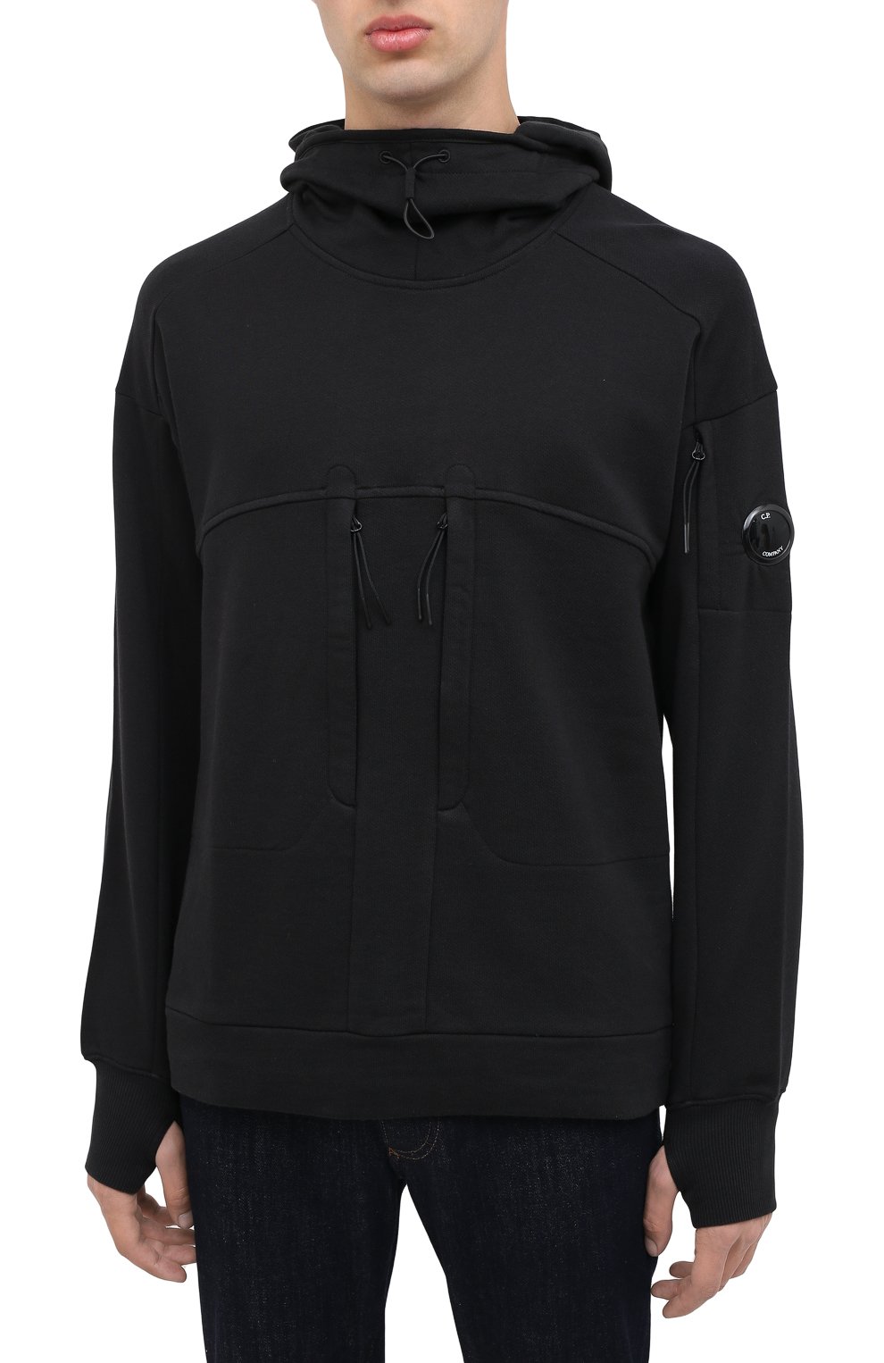 Хлопковое худи C.P. COMPANY черного цвета по цене 19700 руб., арт. 09CMSS037A-005086W, фото 3 Хлопковое худи C.P. COMPANY, арт. 09CMSS037A-005086W, фото 3