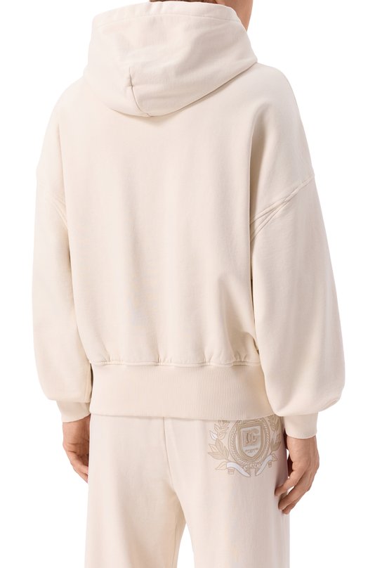 Хлопковое худи Dolce & Gabbana G9BJGZ/G702J Кремовый  G9BJGZ/G702J Фото 4