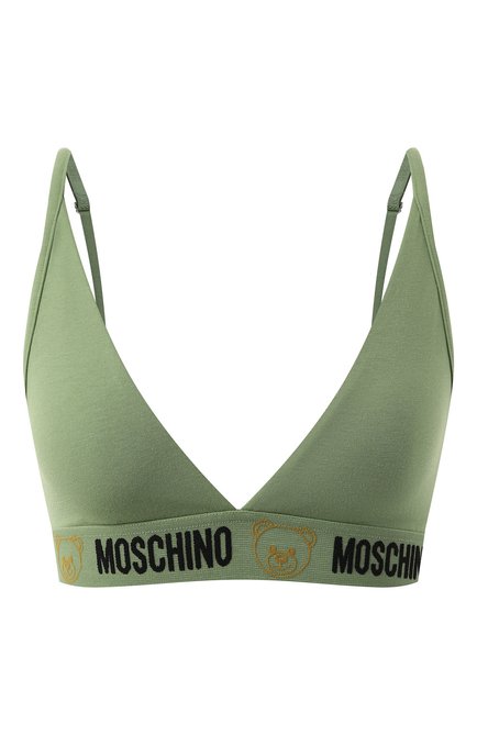 Женский бюстгальтер-бралетт MOSCHINO зеленого цвета, арт. A1403/4406 | Фото 1 (Материал сплава: Проставлено; Нос: Не проставлено)