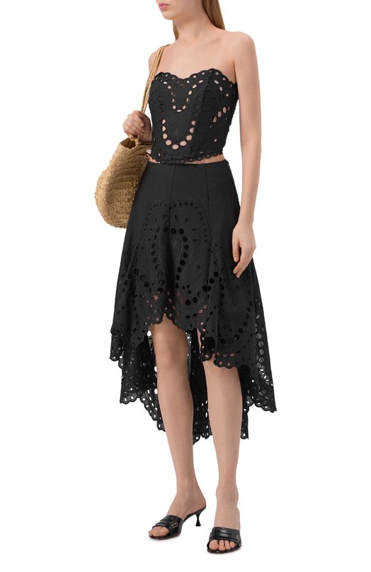 Хлопковая юбка Charo Ruiz Ibiza 263402 Чёрный  263402 Фото 2