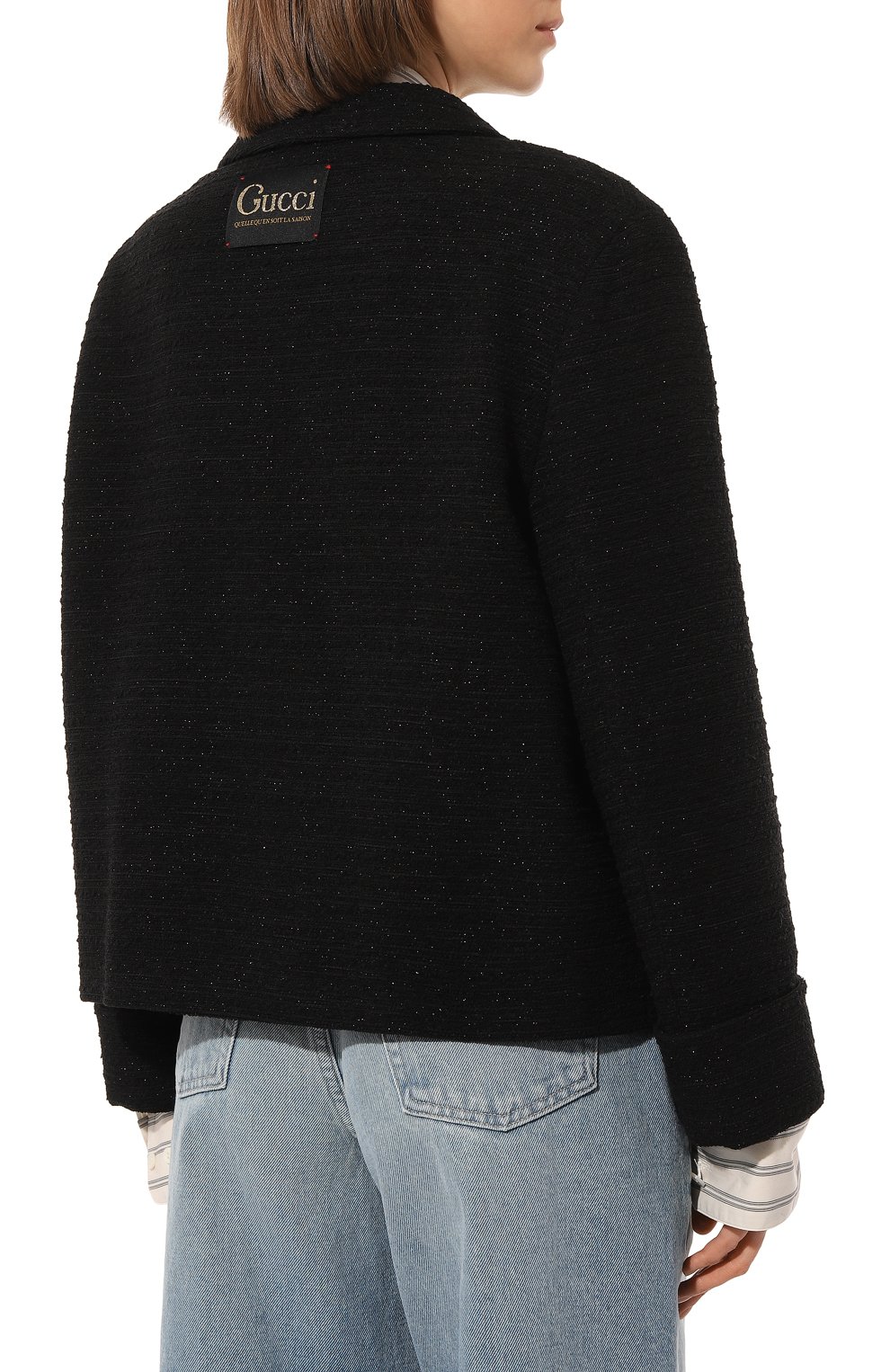 Шерстяной жакет GUCCI черного цвета по цене 331200 руб., арт. 643287 ZAF3G, фото 4 Шерстяной жакет GUCCI, арт. 643287 ZAF3G, фото 4
