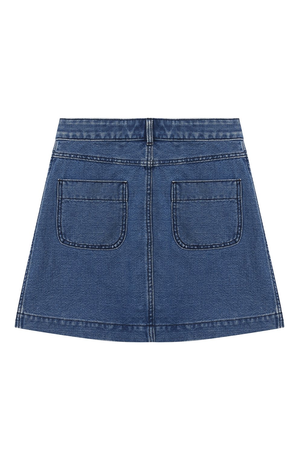 Юбка из хлопка и льна BURBERRY голубого цвета по цене 15350 руб., арт. 8023020, фото 2 Юбка из хлопка и льна BURBERRY, арт. 8023020, фото 2