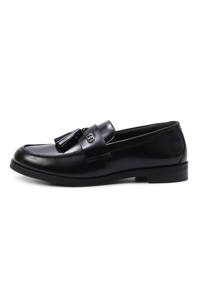 Кожаные лоферы DOLCE & GABBANA черного цвета по цене 59800 руб., арт. DA5363/A3L81, фото 2 Кожаные лоферы DOLCE & GABBANA, арт. DA5363/A3L81, фото 2