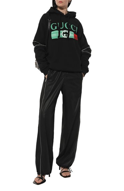 Хлопковое худи GUCCI черного цвета по цене 169500 руб., арт. 743404/XJFIX, фото 2 Хлопковое худи GUCCI, арт. 743404/XJFIX, фото 2
