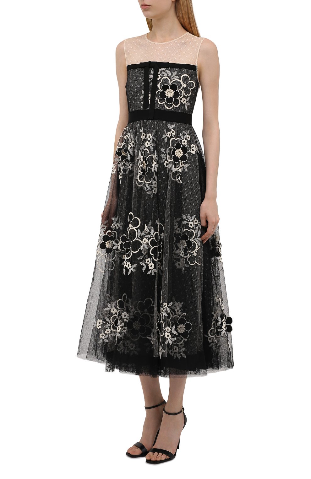 Платье REDVALENTINO черно-белого цвета по цене 113000 руб., арт. WR3VA18Q/634, фото 3 Платье REDVALENTINO, арт. WR3VA18Q/634, фото 3