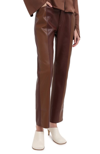Брюки NANUSHKA коричневого цвета по цене 57850 руб., арт. VINNI_BR0WN PATCH_VEGAN LEATHER, фото 3 Брюки NANUSHKA, арт. VINNI_BR0WN PATCH_VEGAN LEATHER, фото 3