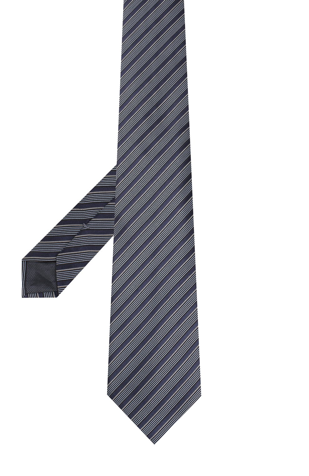 Шелковый галстук с узором ZEGNA темно-синего цвета по цене 22850 руб., арт. Z4E18/1XW, фото 2 Шелковый галстук с узором ZEGNA, арт. Z4E18/1XW, фото 2