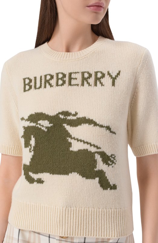 Пуловер из шерсти и кашемира Burberry 8118622 Кремовый  8118622 Фото 5