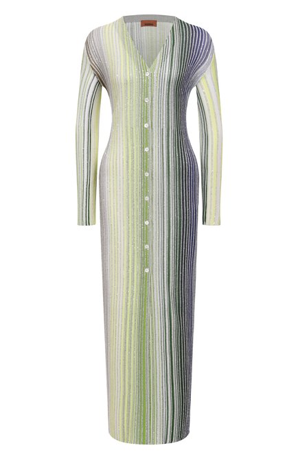 Женский платье из вискозы MISSONI разноцветного цвета, арт. DS25SM0D/BK042D | Фото 1 (Рукава: Длинные; Длина (для топов): Удлиненные; Автоматизация состава: Проставлено; Автоматизация ТО: Проставлено; Материал внешний: Вискоза)