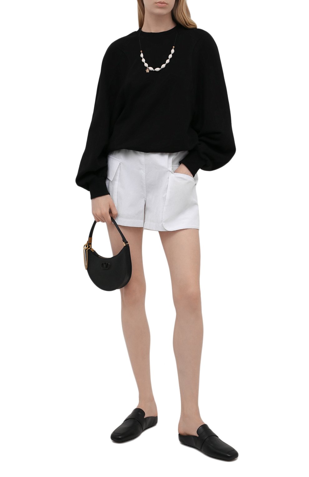 Хлопковые шорты LOW CLASSIC белого цвета по цене 17450 руб., арт. L0W21SS_SR03WH, фото 2 Хлопковые шорты LOW CLASSIC, арт. L0W21SS_SR03WH, фото 2