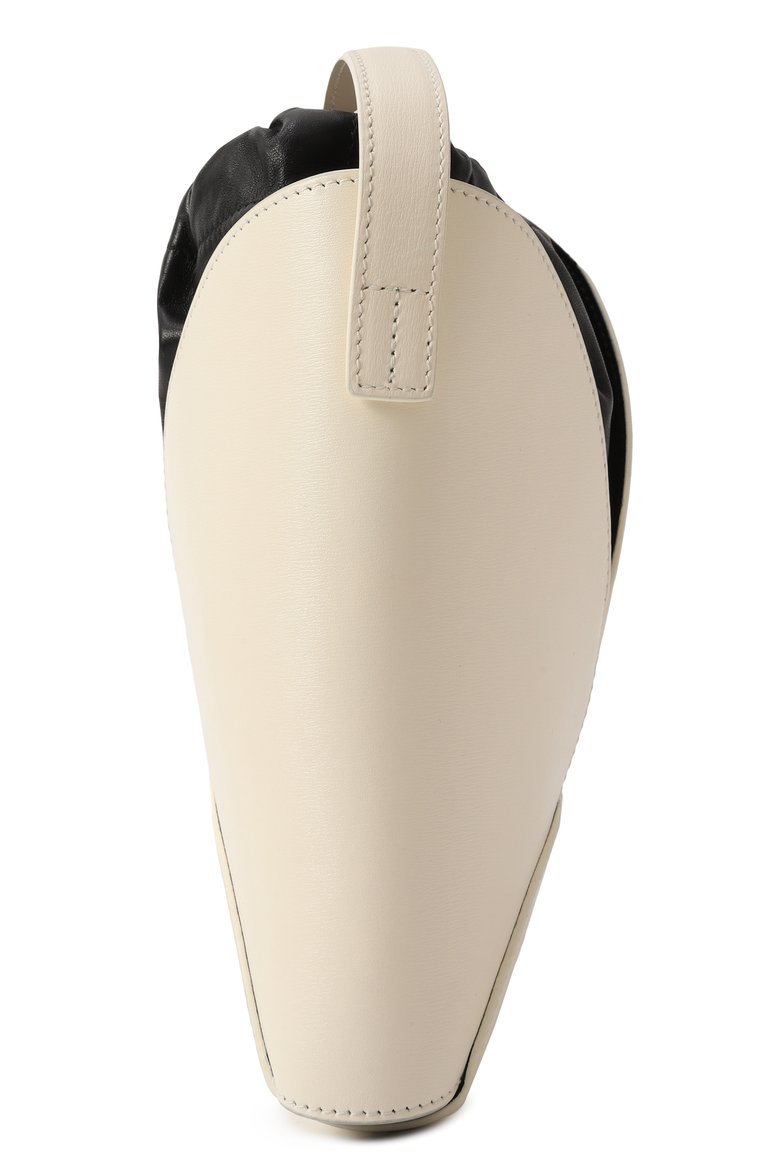 Женская сумка curve JIL SANDER кремового цвета, арт. J07WG0082/P7101 | Фото 4 (Ремень/цепочка: На ремешке; Размер: small; Материал: Натуральная кожа; Автоматизация ТО: Проставлено; Автоматизация состава: Проставлено)