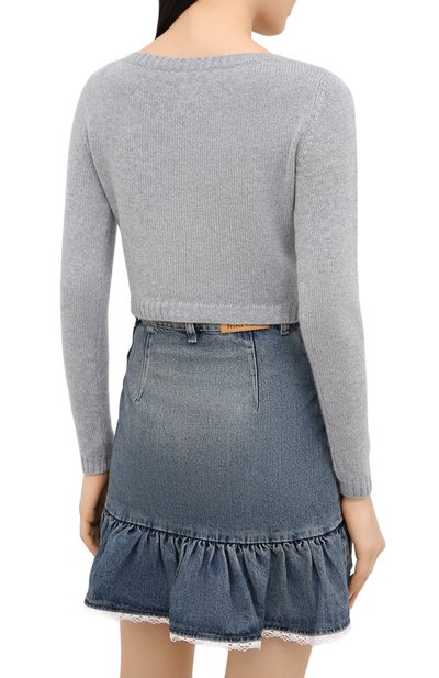 Кашемировый кардиган MIU MIU серого цвета по цене 110000 руб., арт. MMF258-1G3W-F0031, фото 4 Кашемировый кардиган MIU MIU, арт. MMF258-1G3W-F0031, фото 4