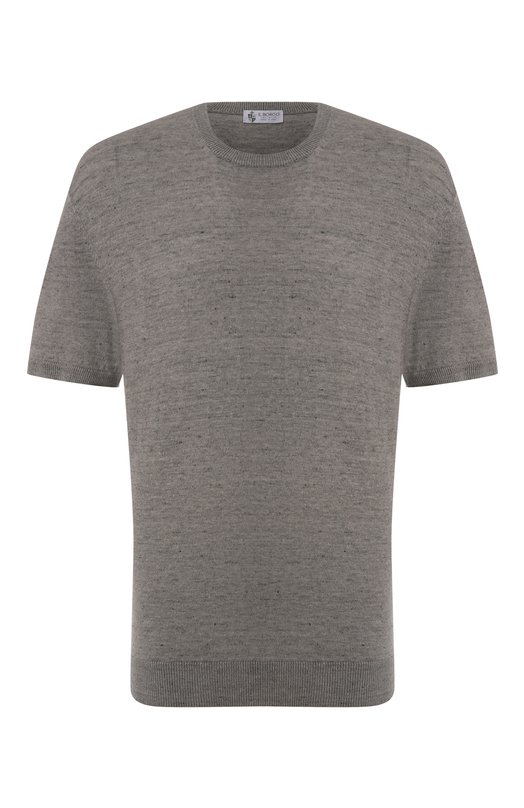 Джемпер изо льна и хлопка Il Borgo Cashmere MS55-726G0BIG P Серый MS55-726G0BIG P