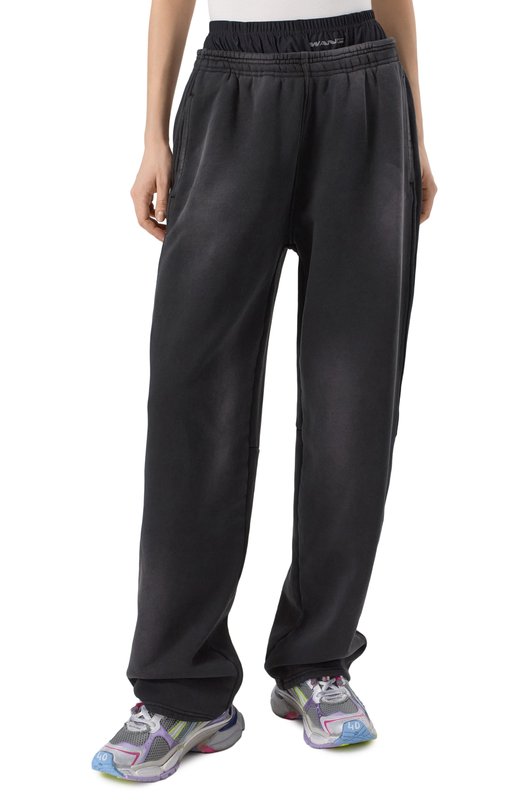 Хлопковые брюки alexanderwang.t 4CC1254406 Чёрный  4CC1254406 Фото 3