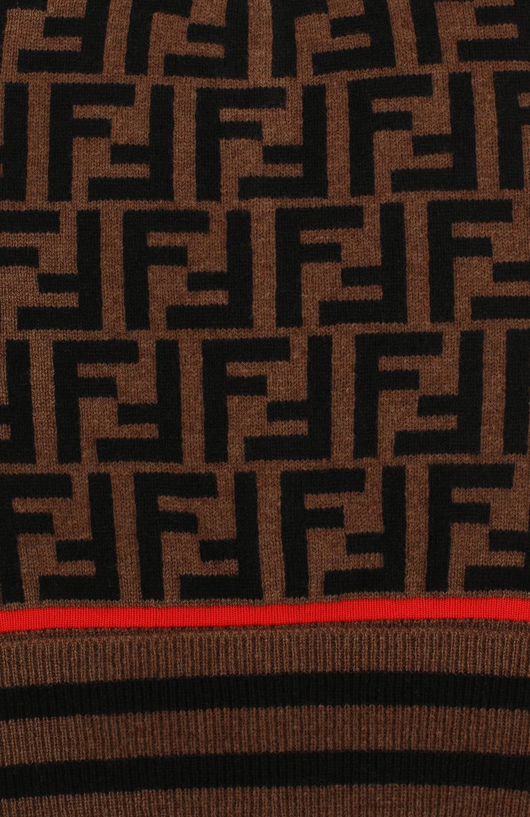 Женская шапка из смеси кашемира и шерсти FENDI коричневого цвета, арт. FXQ637 A30V | Фото 3 (Материал: Текстиль, Кашемир, Шерсть; Материал сплава: Проставлено; Нос: Не проставлено)