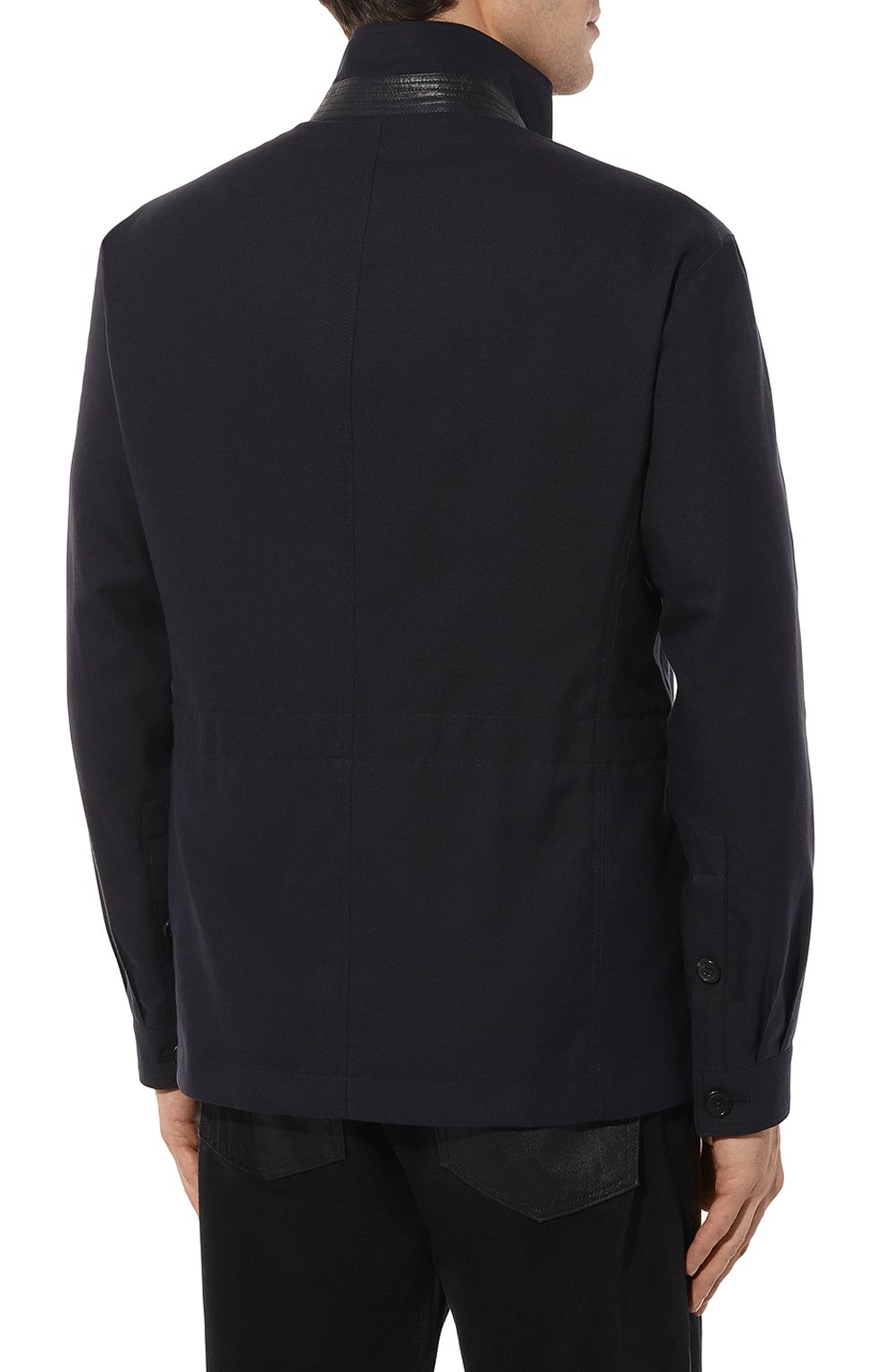 Куртка из хлопка и кашемира CORTIGIANI темно-синего цвета по цене 261500 руб., арт. 7CG618, фото 4 Куртка из хлопка и кашемира CORTIGIANI, арт. 7CG618, фото 4