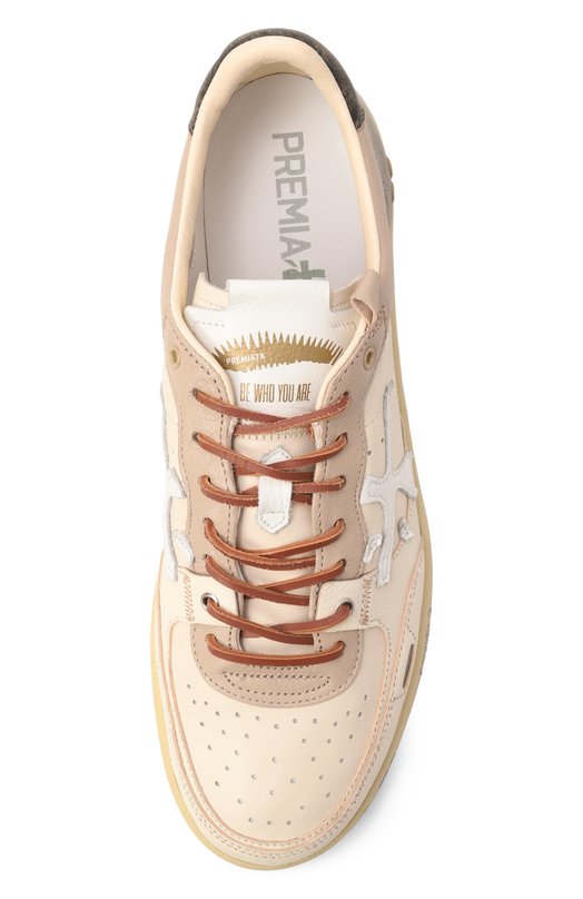 Кожаные кеды Bskt Clay Premiata BSKTCLAY/VAR 8163 Кремовый  BSKTCLAY/VAR 8163 Фото 5
