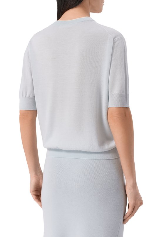 Шерстяной пуловер Jil Sander J02GC0146/J14832 Голубой  J02GC0146/J14832 Фото 4