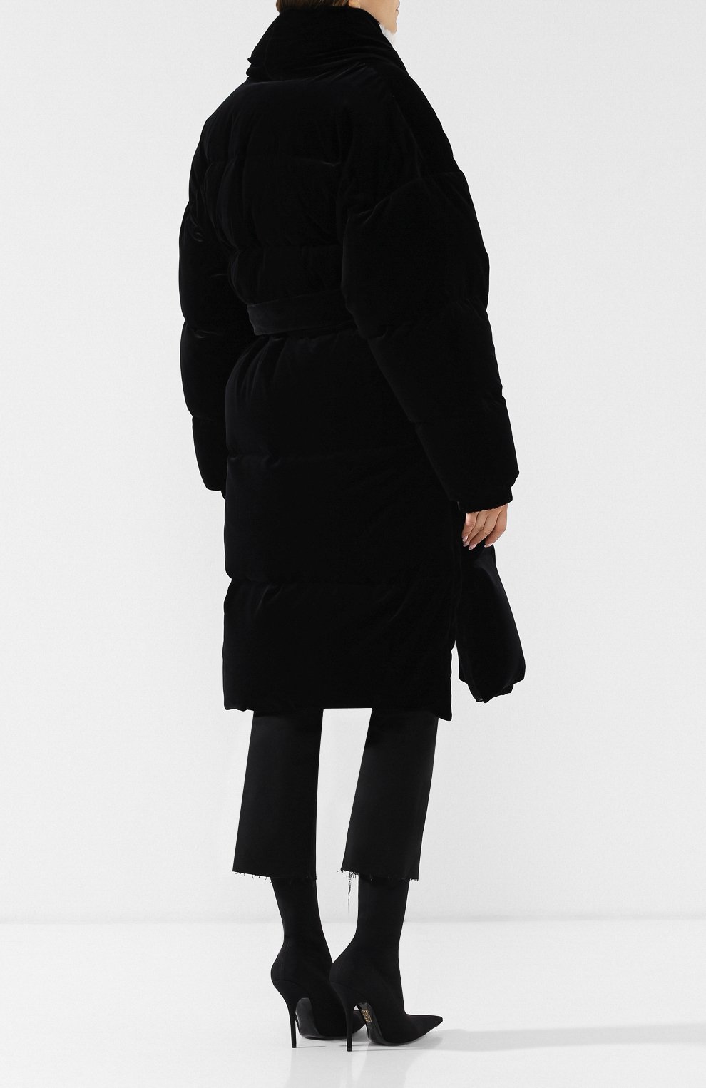 Бархатный пуховик с поясом ALEXANDRE VAUTHIER, арт. 183C0A702 0383, фото 4